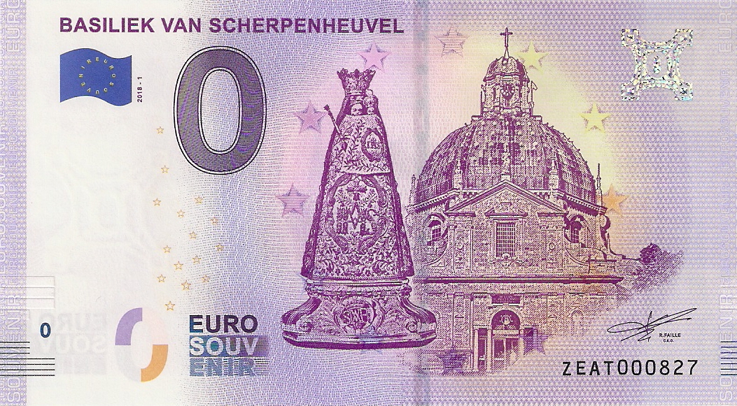 0 Euro Biljet België 2018 - Basiliek van Scherpenheuvel