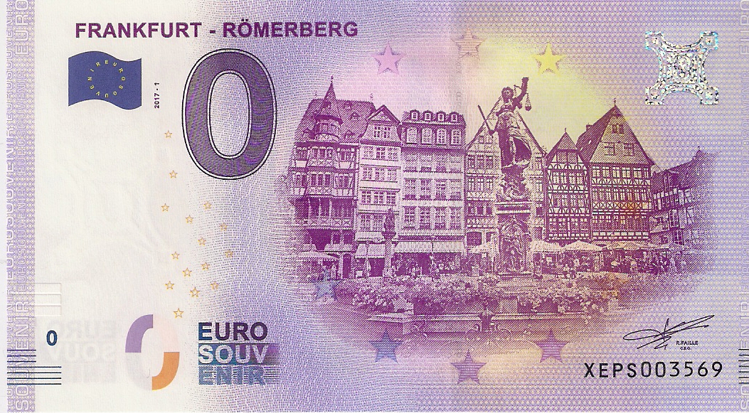 0 Euro biljet Duitsland 2017 - Frankfurt - Römerberg