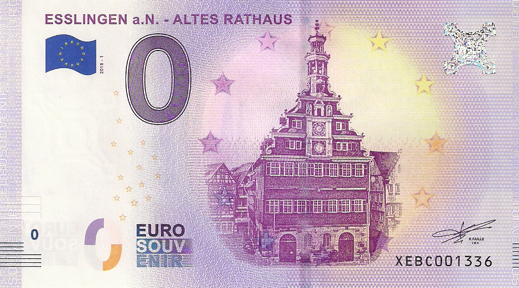 0 Euro biljet Duitsland 2018 - Esslingen Altes Rathaus