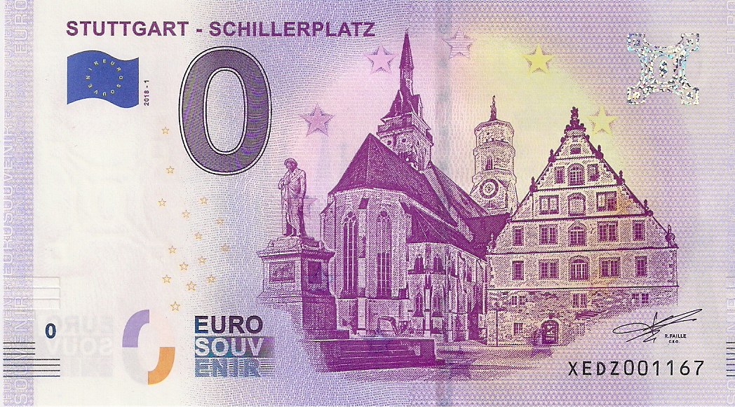 0 Euro biljet Duitsland 2018 - Stuttgart Schillerplatz