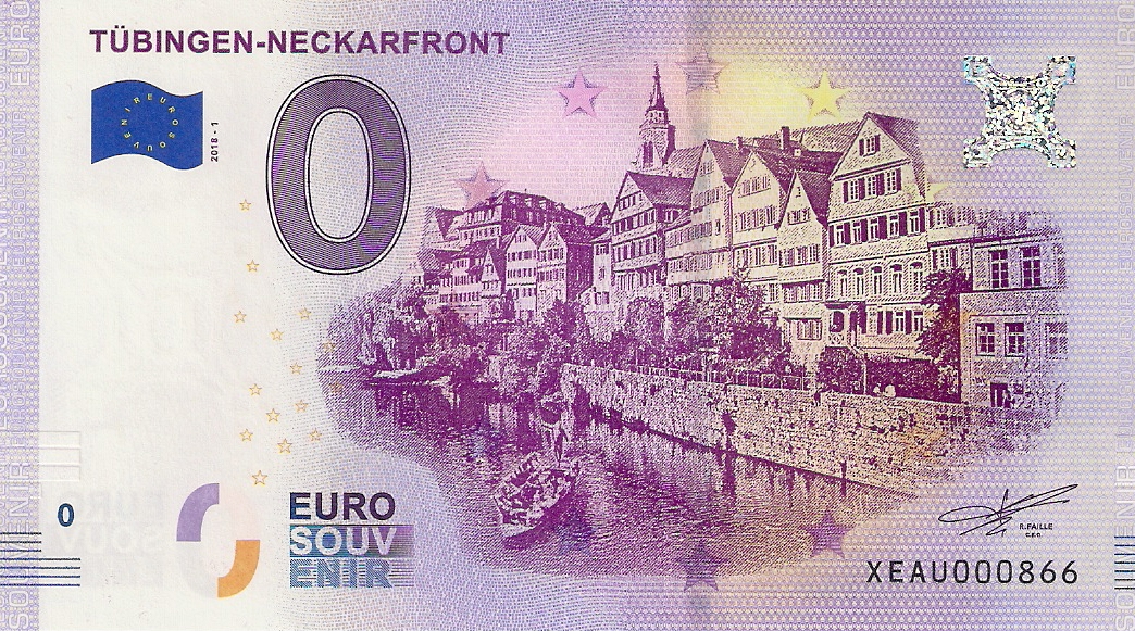 0 Euro biljet Duitsland 2018 - Tübingen-Neckarfront