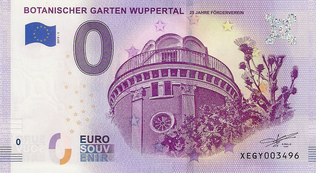 0 Euro biljet Duitsland 2019 - Botanischer Garten Wuppertal
