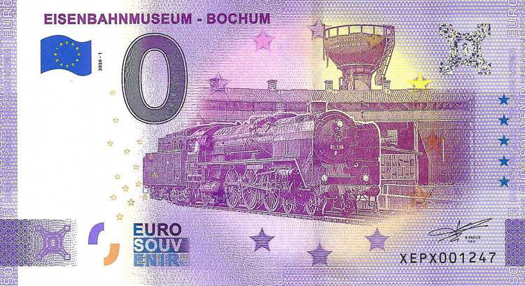 0 Euro biljet Duitsland 2020 - Eisenbahnmuseum Bochum