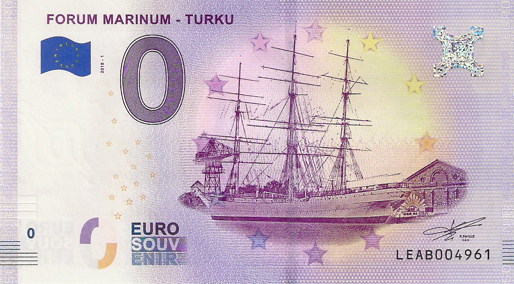 0 Euro biljet Finland 2018 - Forum Marinum Turku