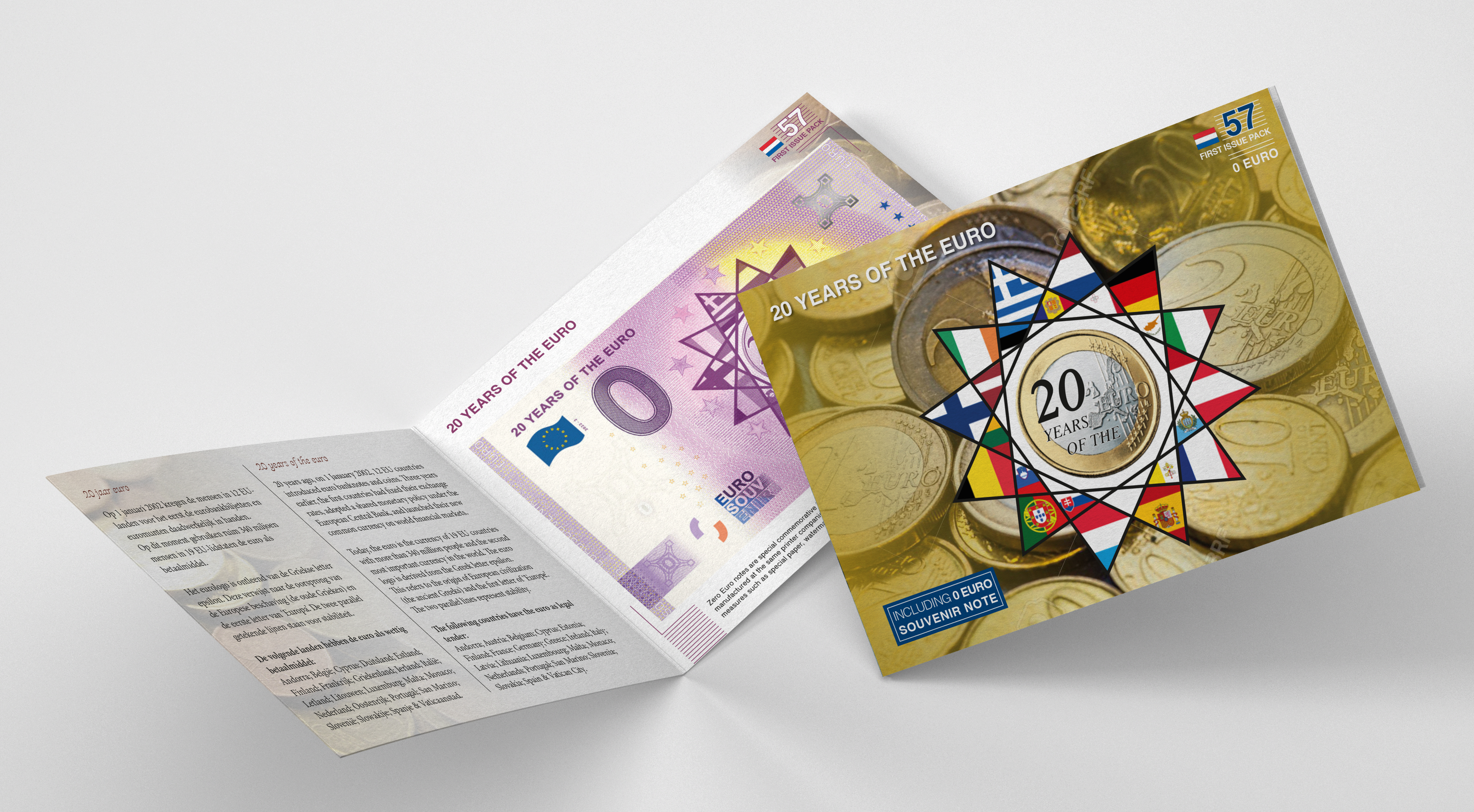 0 Euro biljet Nederland 2022 - 20 jaar euro LIMITED EDITION FIP#57