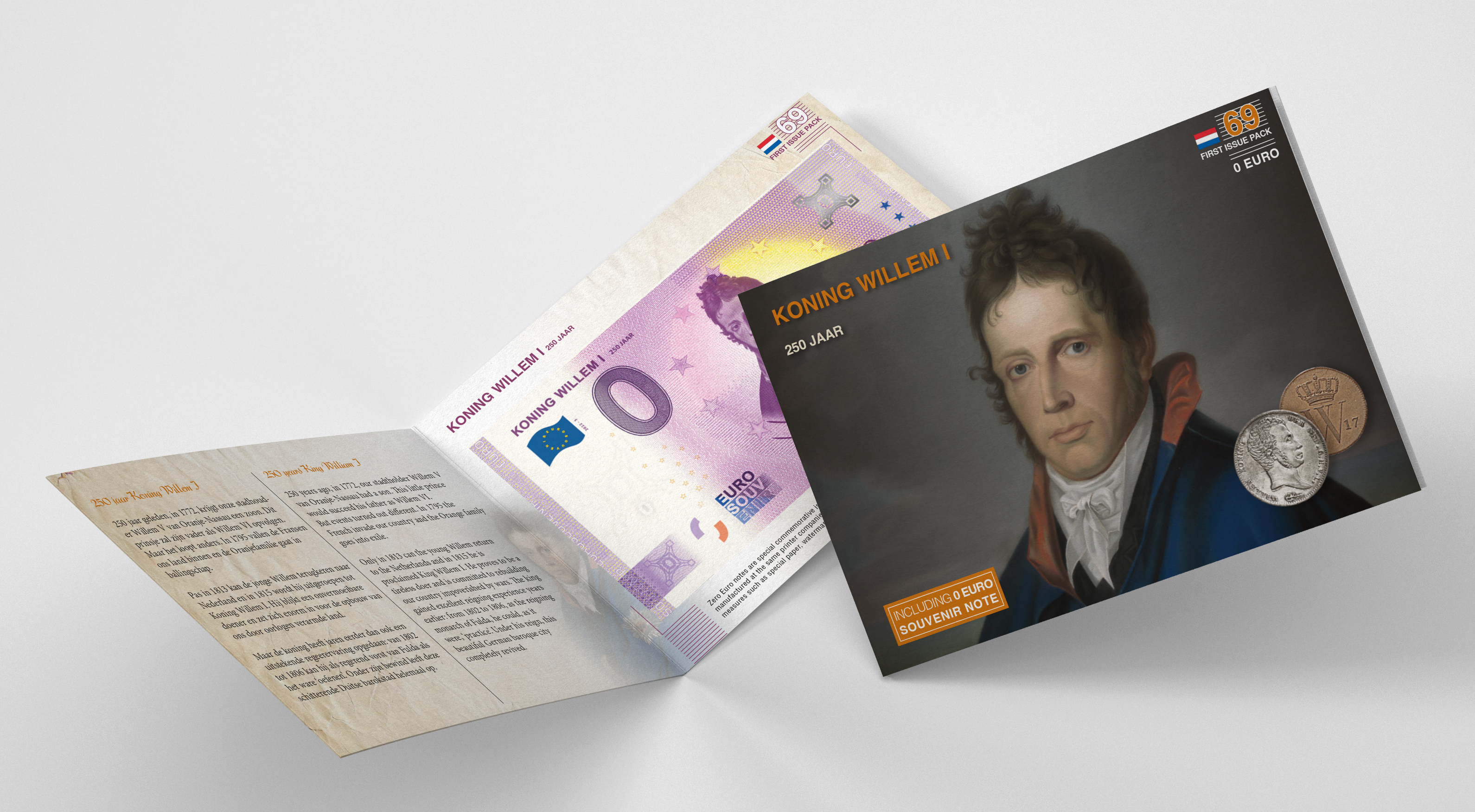 0 Euro biljet Nederland 2022 - 250 jaar Koning Willem I First Issue Pack #69