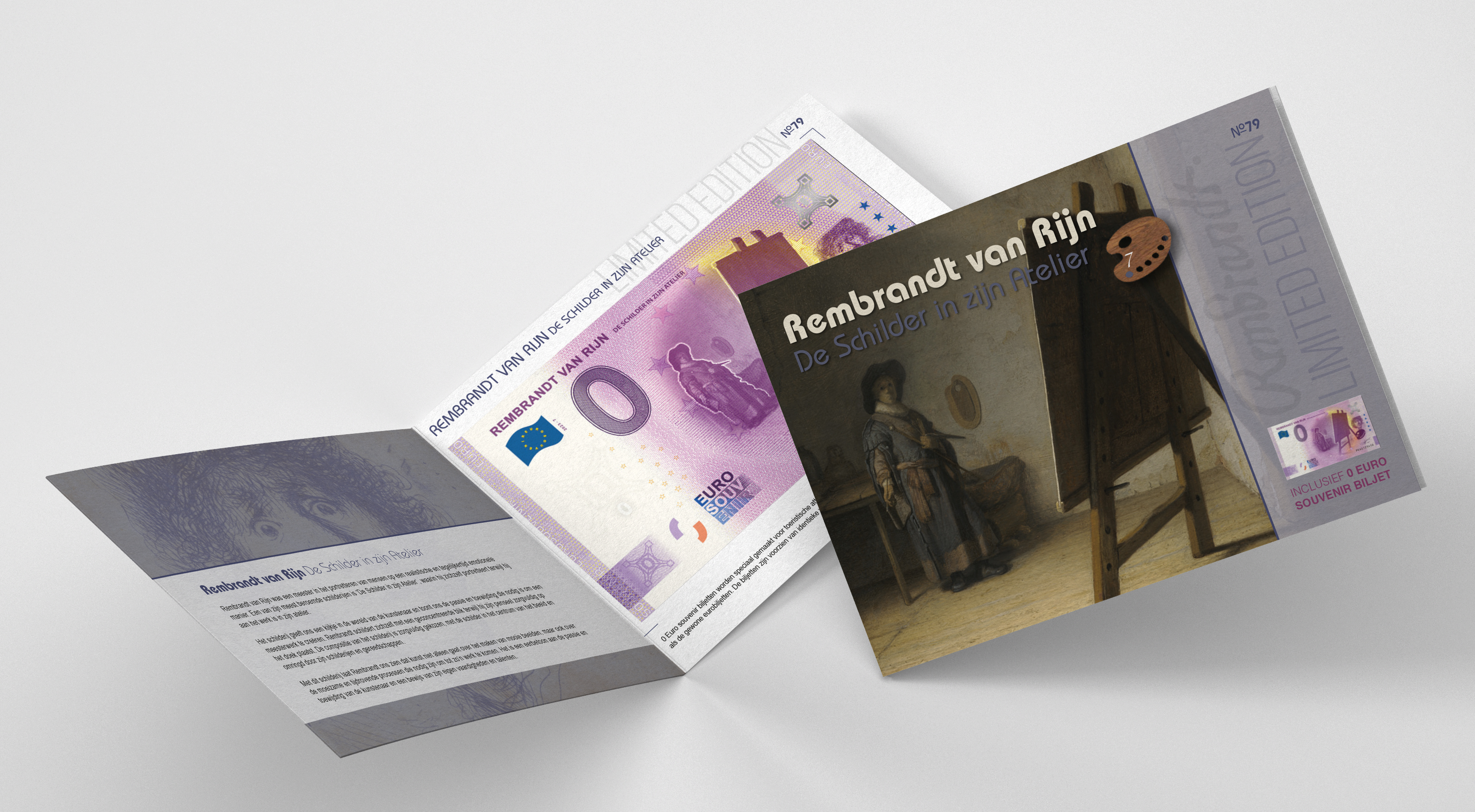0 Euro biljet Nederland 2023 - Rembrandt van Rijn VII De Schilder in zijn Atelier LIMITED EDITION
