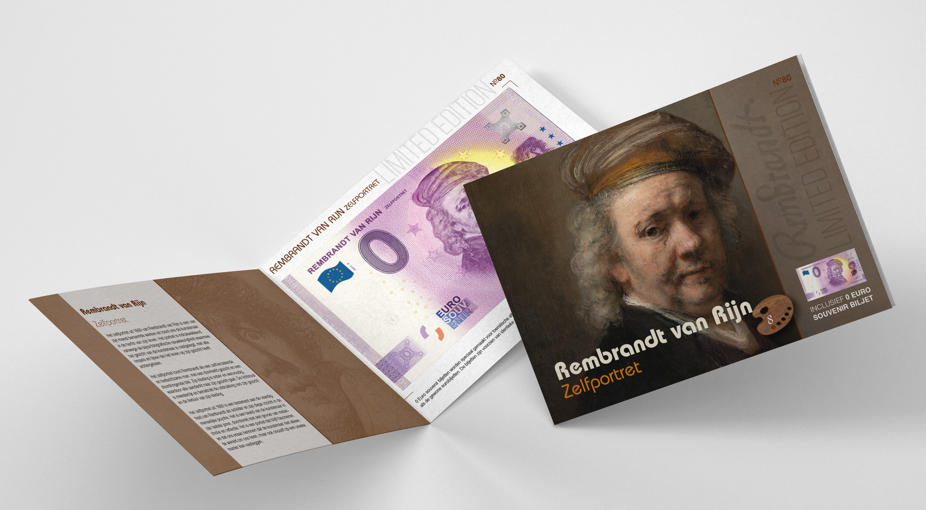 0 Euro biljet Nederland 2023 - Rembrandt van Rijn VIII Zelfportret LIMITED EDITION
