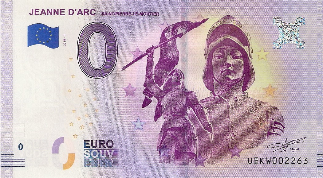 0 Euro biljet Frankrijk 2018 - Jeanne d'Arc