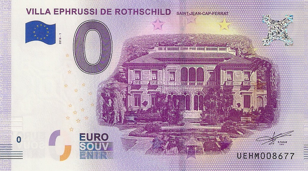 0 Euro biljet Frankrijk 2018 - Villa Ephrussi de Rothschild