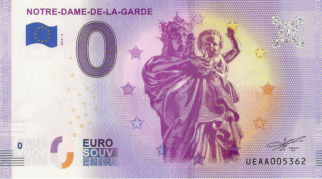 0 Euro biljet Frankrijk 2019 - Notre Dame de la Garde II