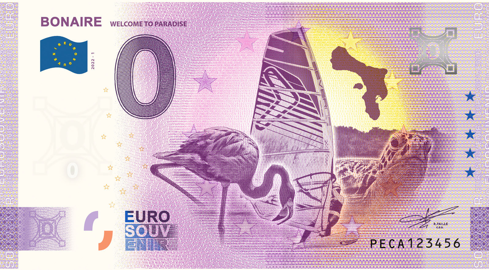 0 Euro biljet Nederland 2022 - Bonaire LIMITED EDITION FIP#72