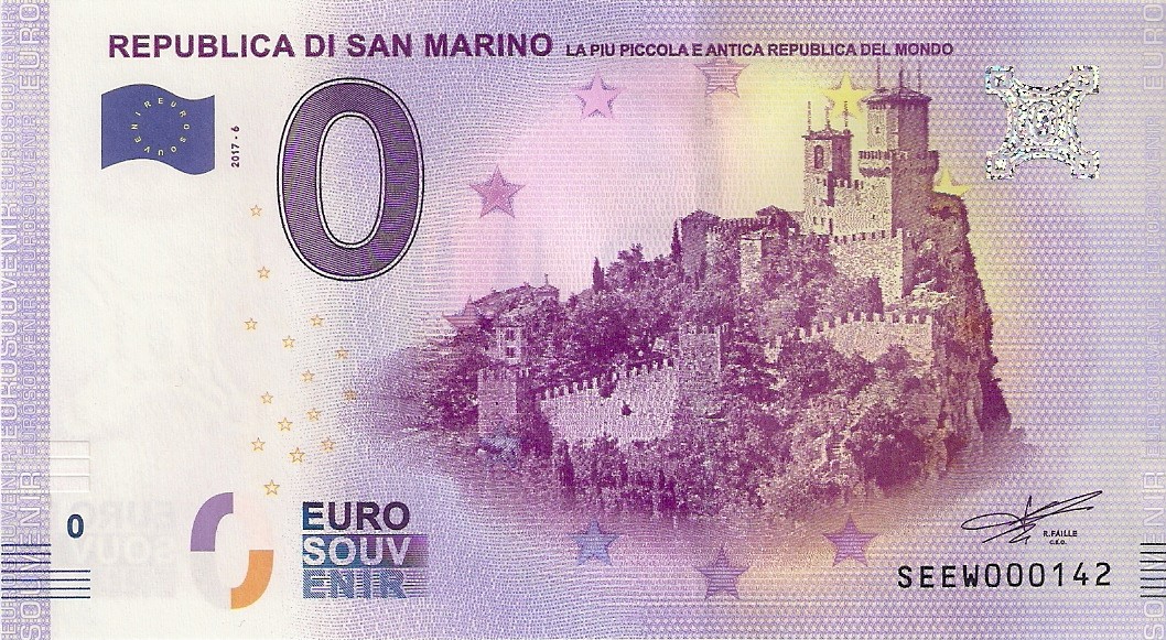 0 Euro biljet San Marino 2017 - Republica di San Marino