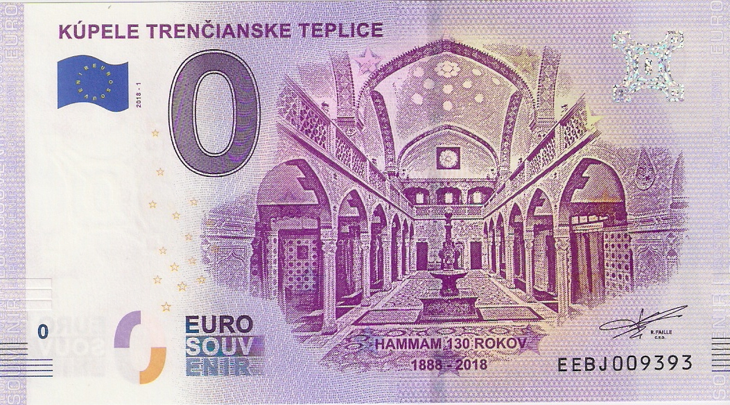 0 Euro biljet Slowakije 2018 - Kúpele Trencianske Teplice