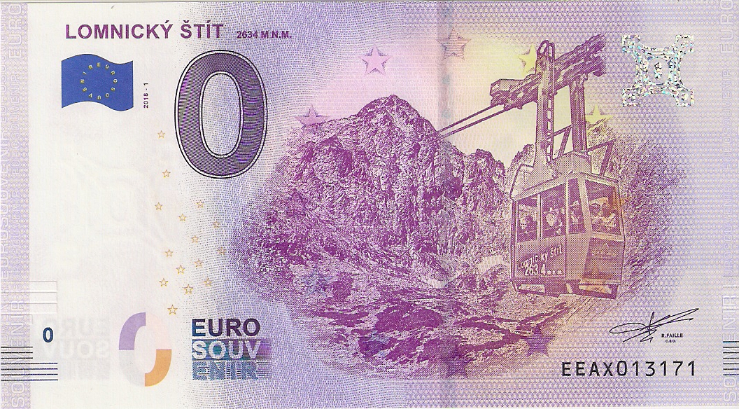 0 Euro biljet Slowakije 2018 - Lomnicky Stit