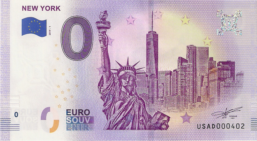 0 Euro biljet USA 2019 - New York