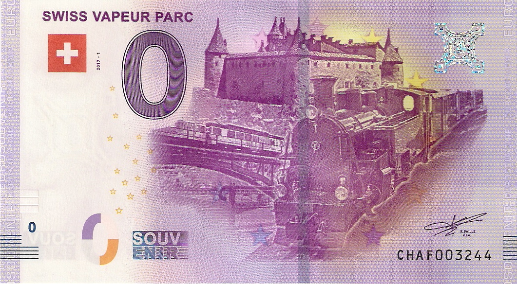 0 Euro biljet Zwitserland 2017 - Swiss Vapeur Parc