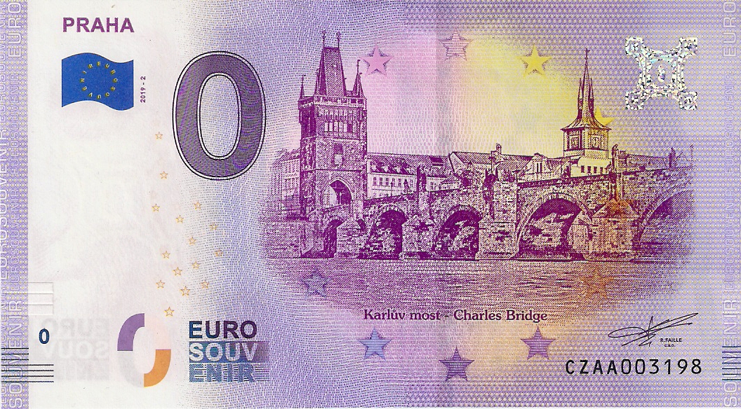 0 Euro biljet Tsjechië 2019 - Praha