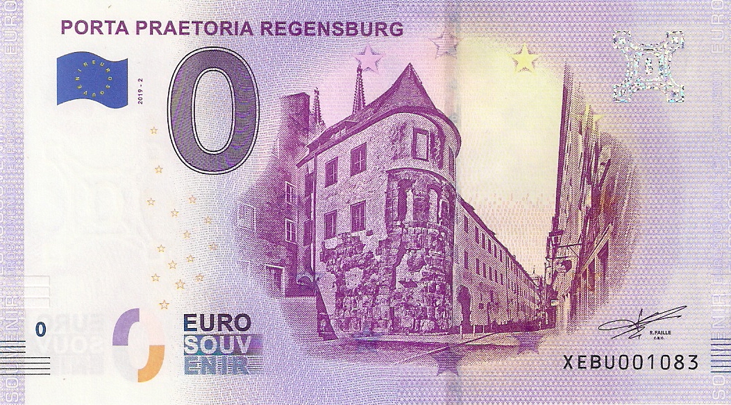 0 Euro biljet Duitsland 2019 - Porta Praetoria Regensburg