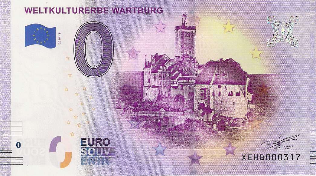 0 Euro biljet Duitsland 2019 - Wartburg