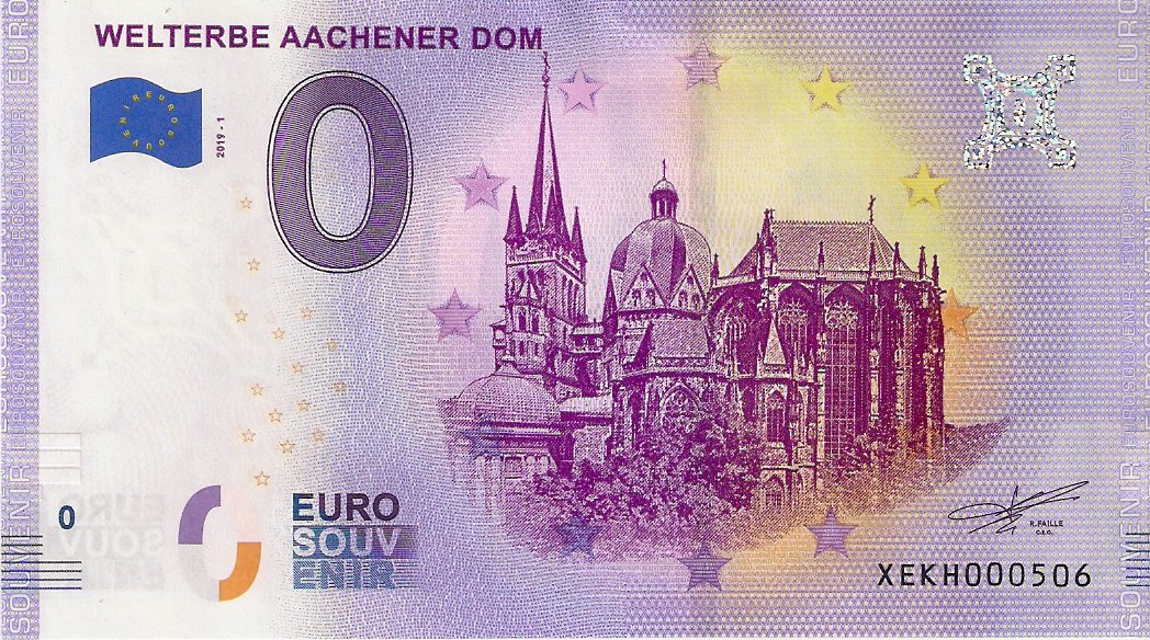 0 Euro biljet Duitsland 2019 - Welterbe Aachener Dom