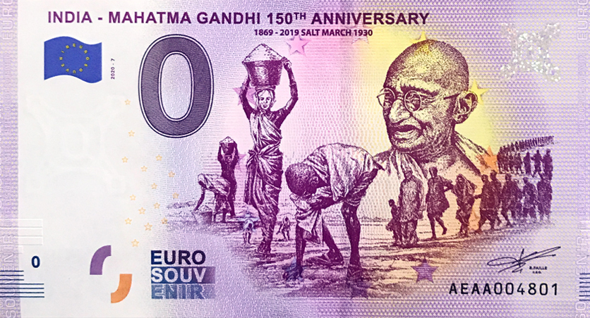 0 Euro biljet India 2020 - Mahatma Gandhi 7 -Salt March
