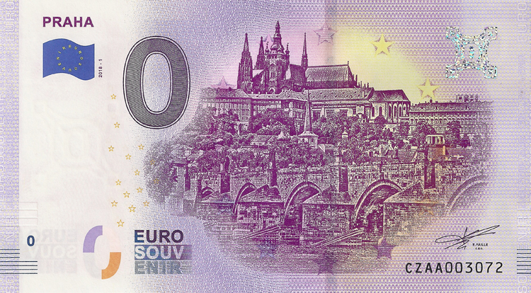 0 Euro Biljet Tsjechië 2018 - Praha