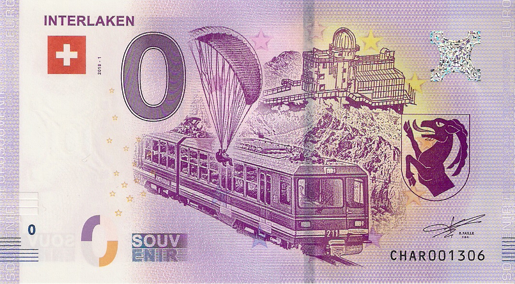 0 Euro Biljet Zwitserland 2018 - Interlaken