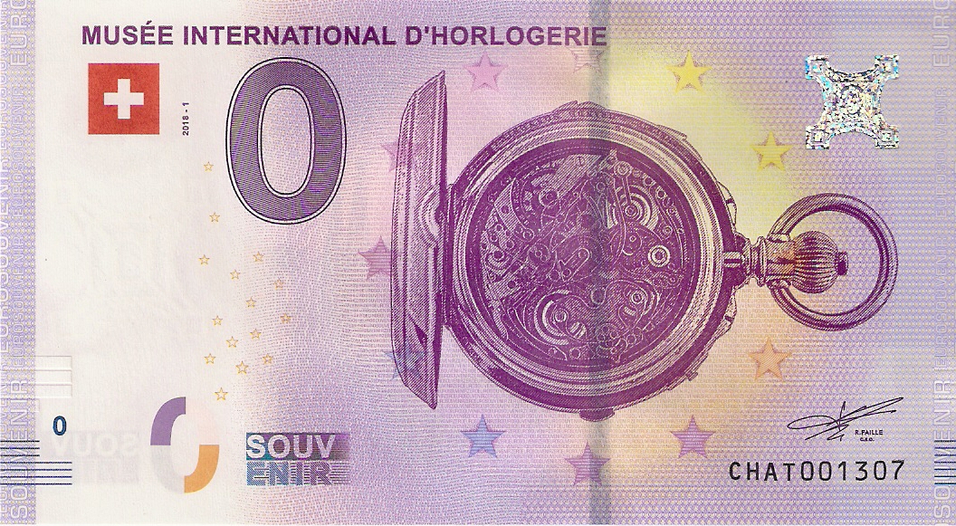 0 Euro Biljet Zwitserland 2018 - Musée International D'Horlogerie