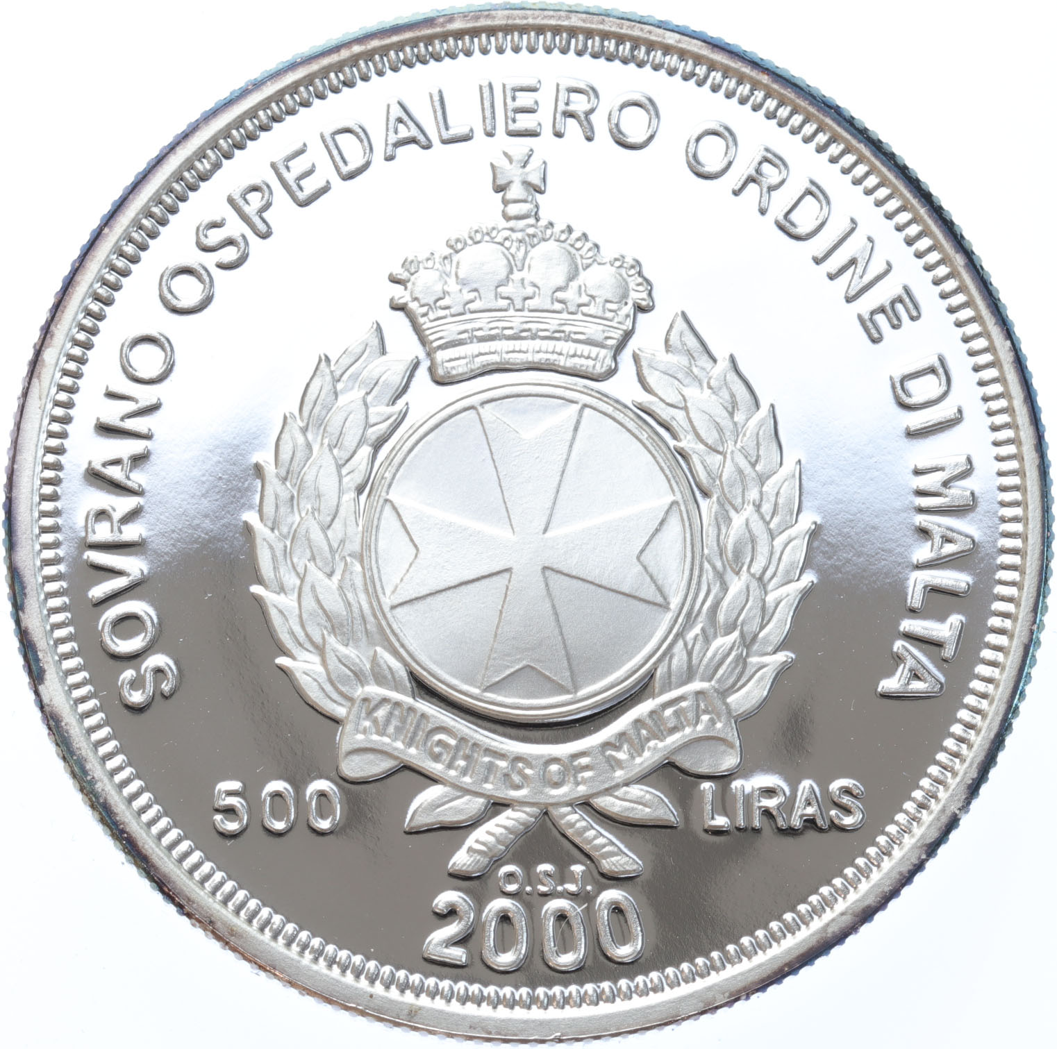 Malta 500 Liras 2000 Zeus silver Proof