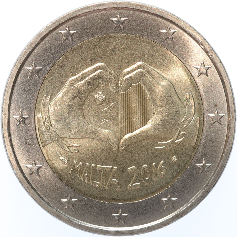 Malta 2 euro 2016d Liefde mmt Hoorn        BU