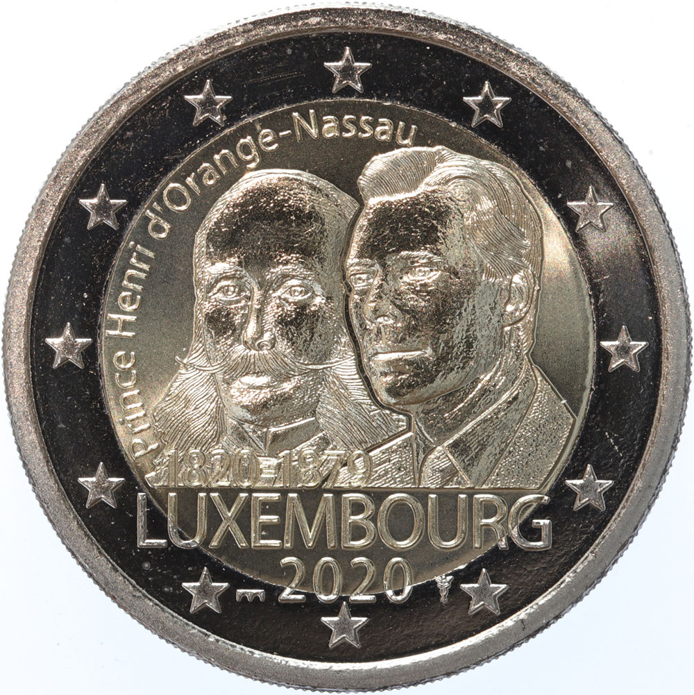 Luxemburg 2 euro 2020 Hendrik Oranje Nassau mmt brug UNC