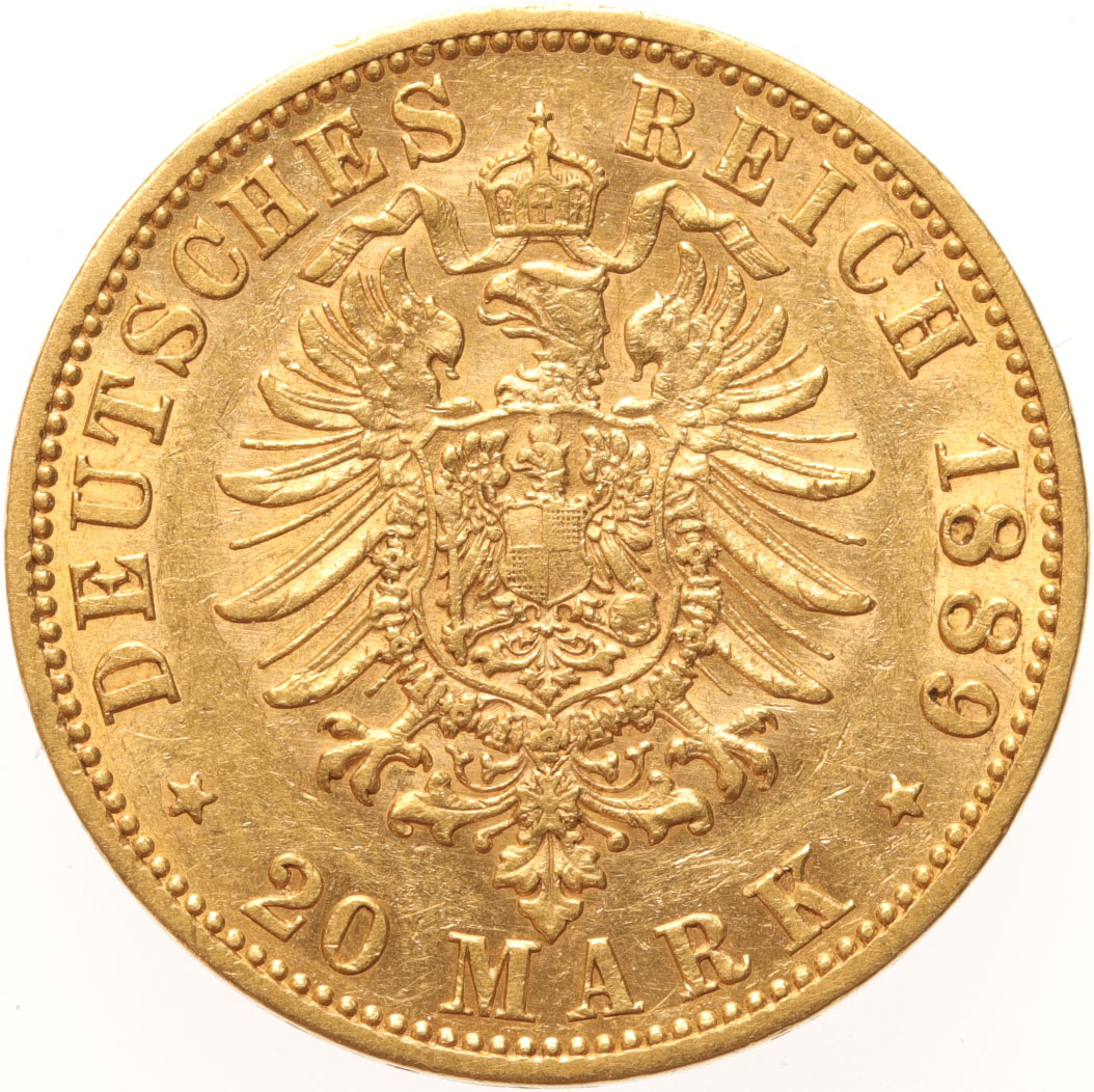 Germany Prussia 20 mark 1889a