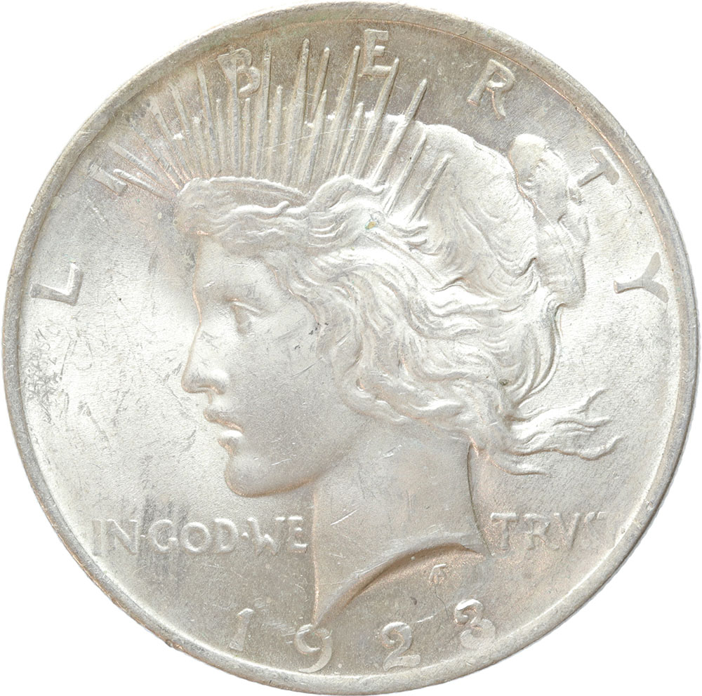 USA Peace 1 Dollar silver 1923 BU