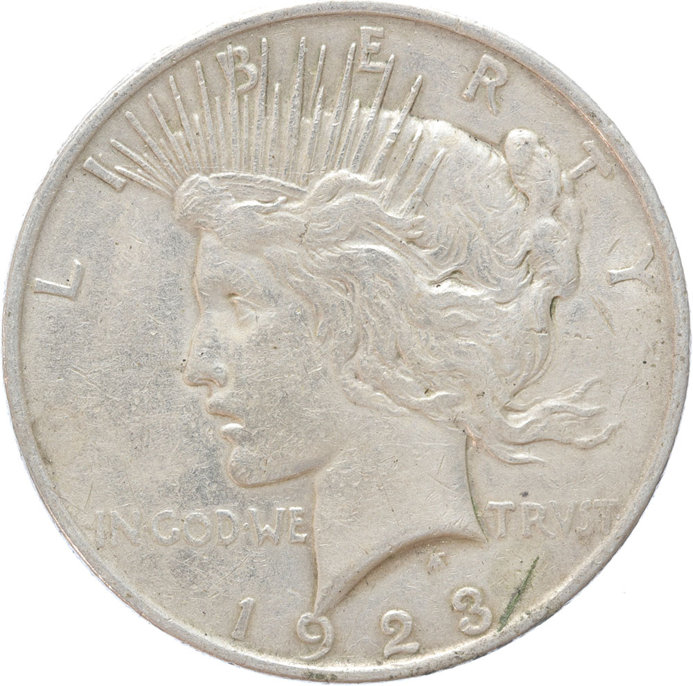 USA Peace 1 Dollar silver 1923 VF/XF
