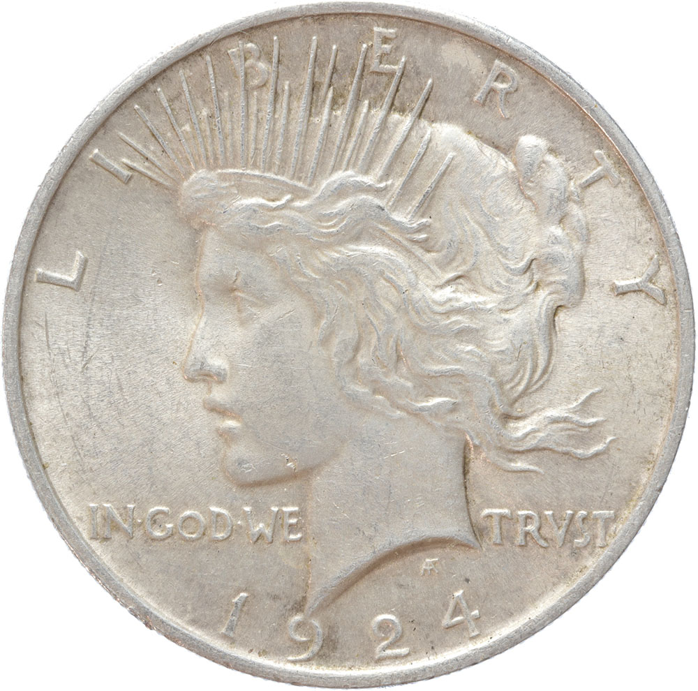 USA Peace 1 Dollar silver 1924 A.UNC