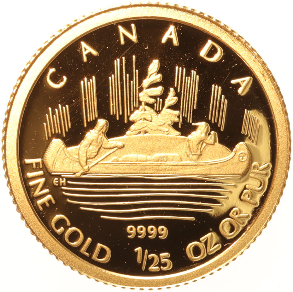 Canada 50 Cents gold 2005 Voyagers Kajak proof