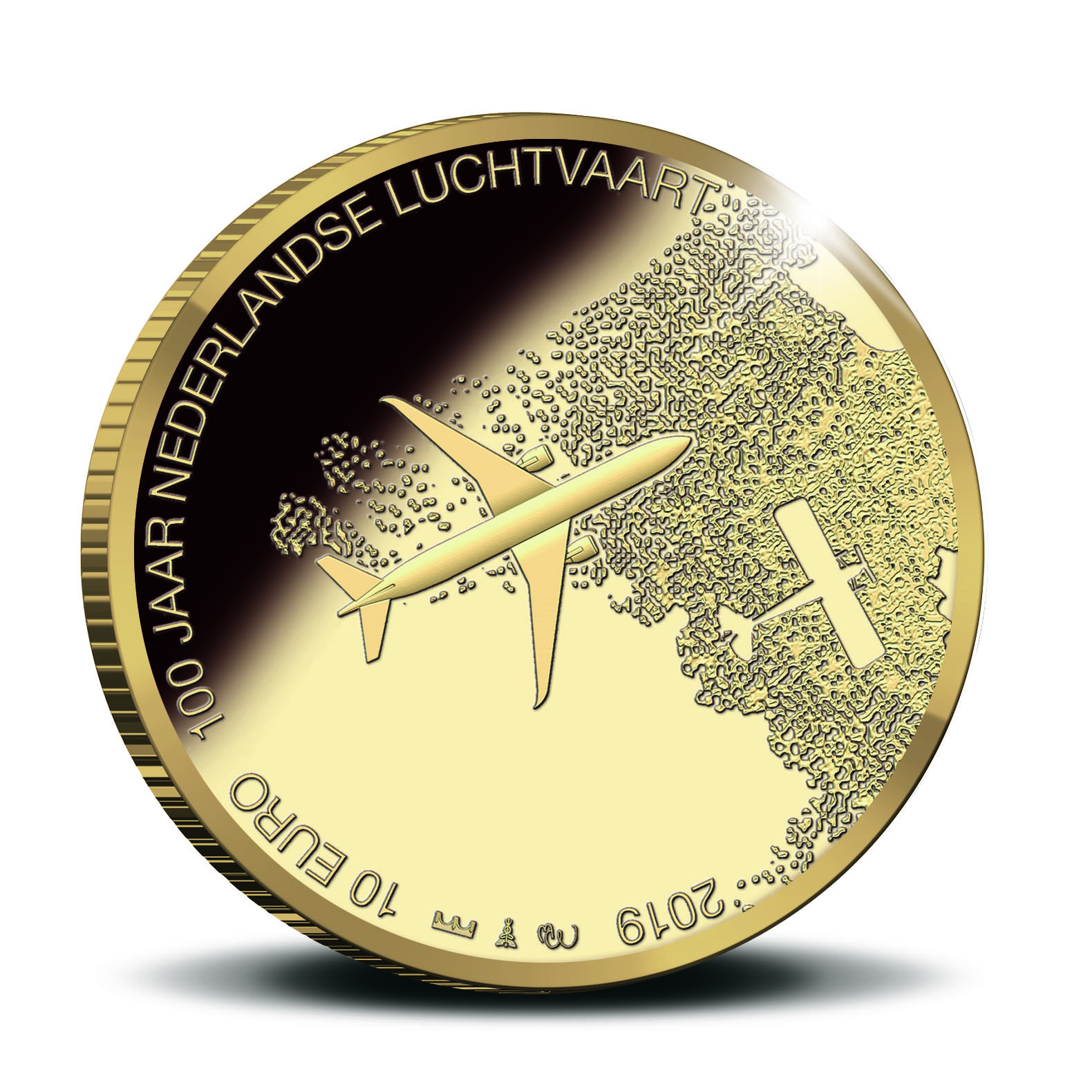 Nederland Luchtvaart 10 euro goud 2019 herdenkingsmunt proof