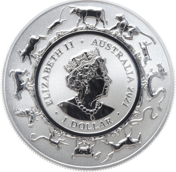 Australië Lunar 3 Os 2021 1 ounce silver