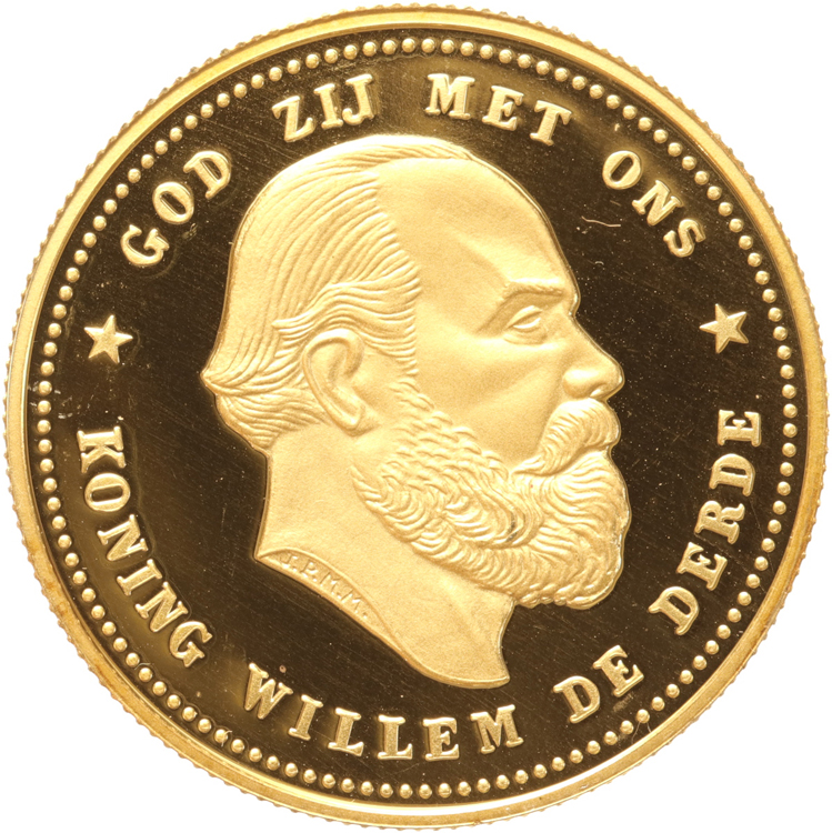 Replica 10 Gulden goud 1879/77 in Verguld Zilver