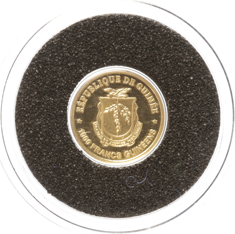 Guinea 1000 Francs gold 2016 Amsterdam Grachtengordel proof