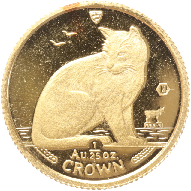 Isle of Man 1/25 Crown gold 1990 New York Alley cat proof