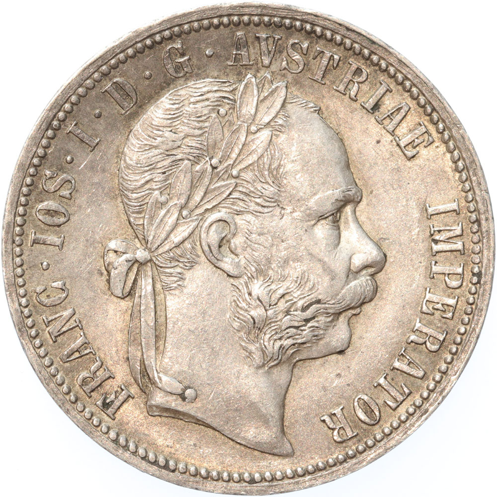 Austria 1 Florin 1877 silver UNC