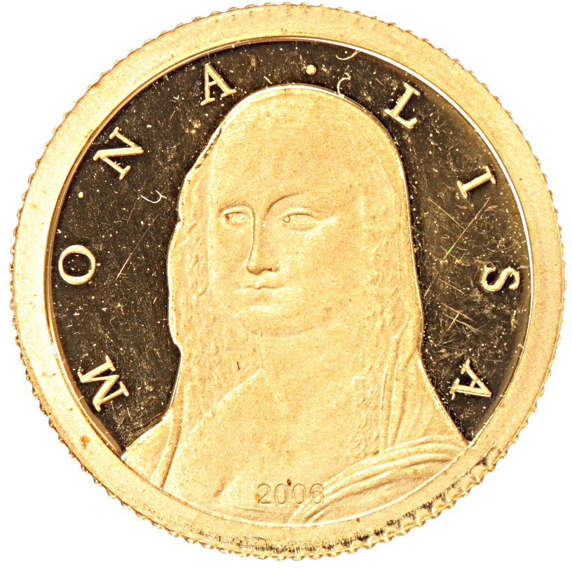 Congo-Kinshasa 10 Francs gold 2006 Mona Lisa proof