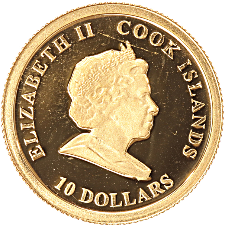 Cook Islands 10 Dollars gold 2008 Endangered Wildlife proof