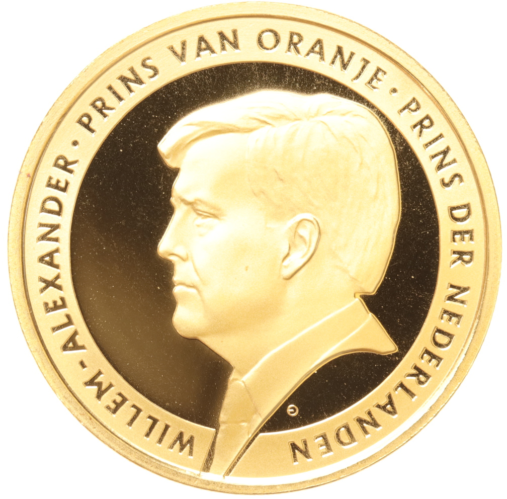 Penning goud Willem-Alexander als Koning. De regering wordt gevormd door de Koning en de ministers