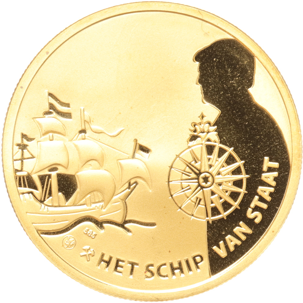 Penning goud Willem-Alexander als Koning. Het schip van start
