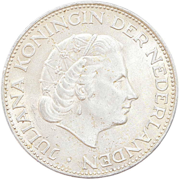 Nederland 2,5 gulden zilver Juliana 1000 ex.