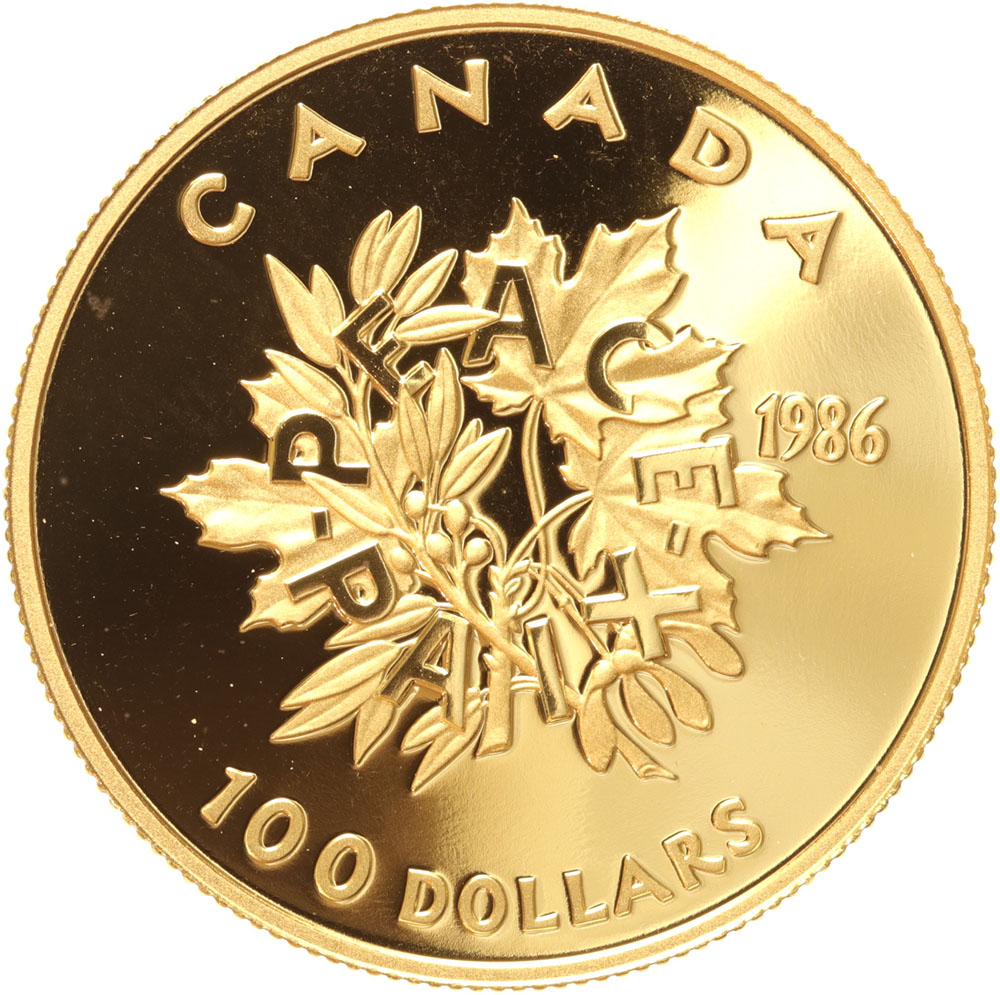Canada 100 Dollars 1986 Peace