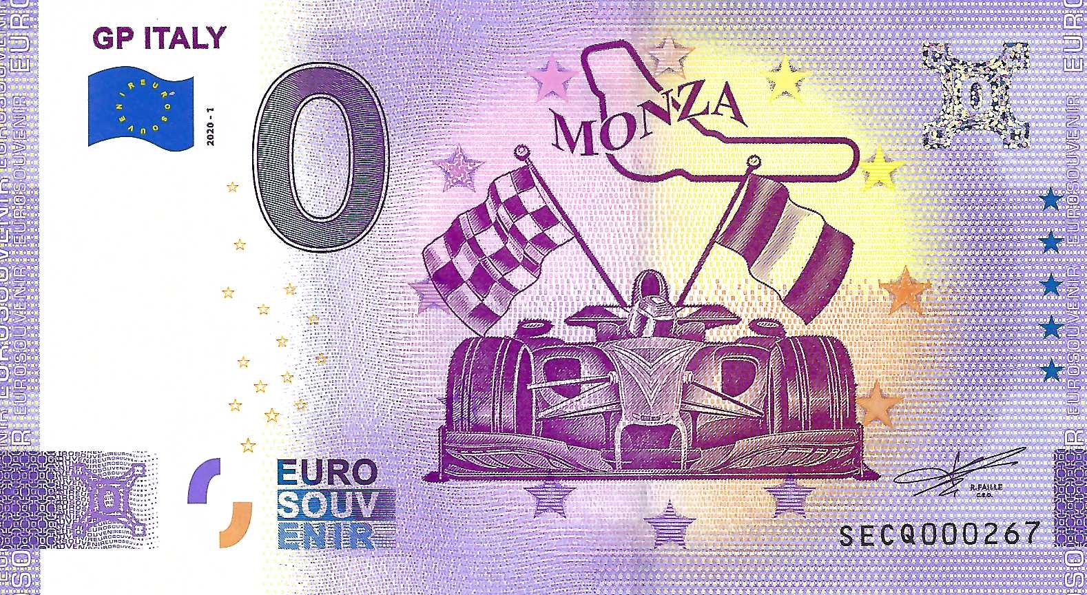 0 Euro biljet Italië 2020 - GP Italy